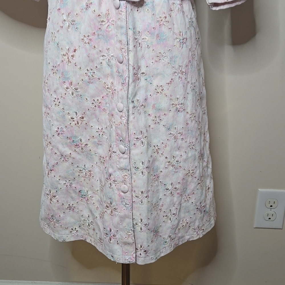 Solitaire 90's Inspired Denim Dress with Belt Size M Eyelet Detail & Fully Lined - Picture 4 of 10